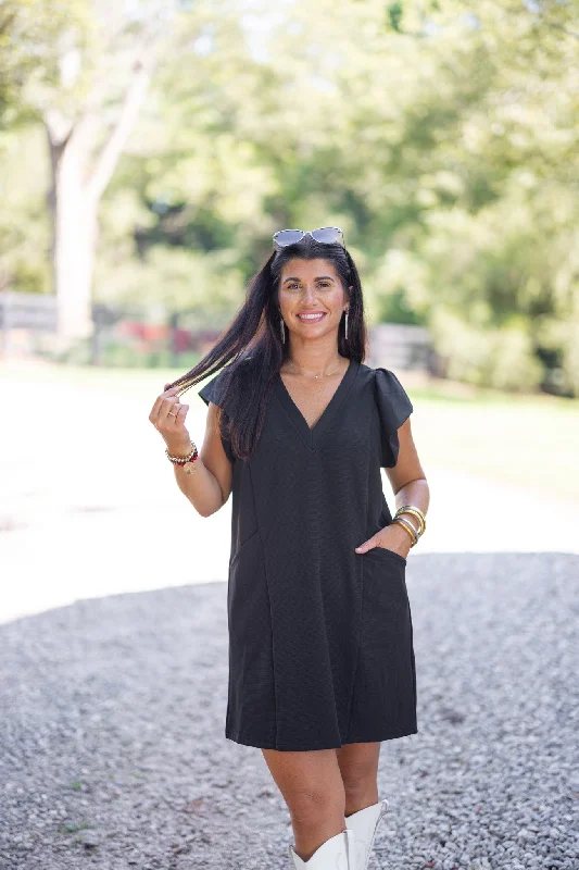 My Favorite Black Textured Dress