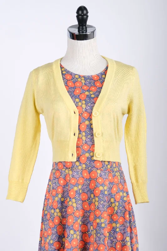 Daffodil Yellow Cropped Cardigan