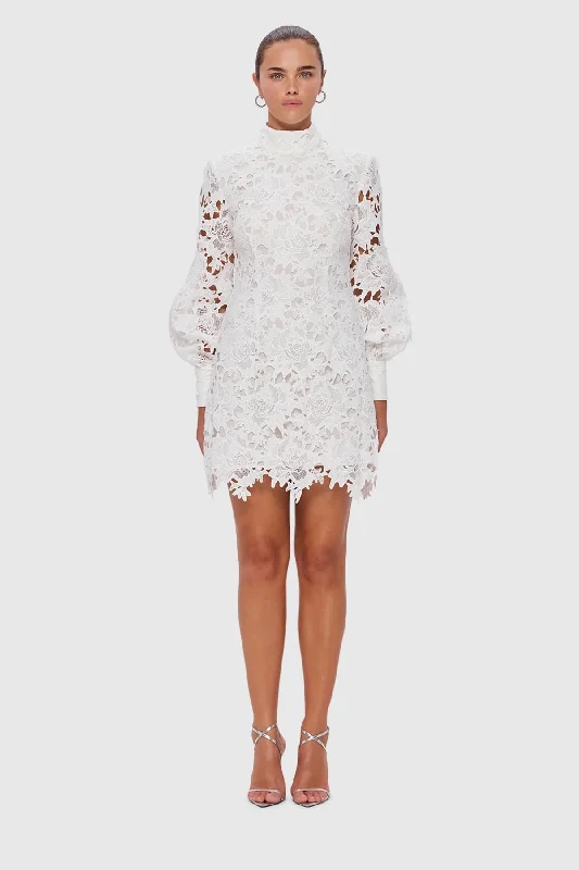 Leo Lin Isla Lace Mini Dress - Snow