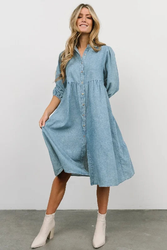 Sari Babydoll Dress | Chambray